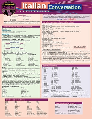 Italian Conversation: A Quickstudy Laminated Language Reference Guide by Delvino, Sally-Ann