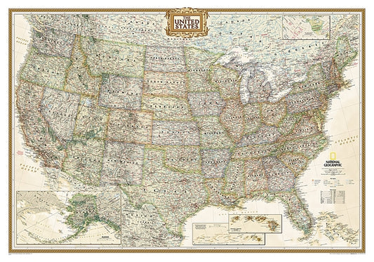 National Geographic United States Wall Map - Executive - Laminated (43.5 X 30.5 In) by National Geographic Maps