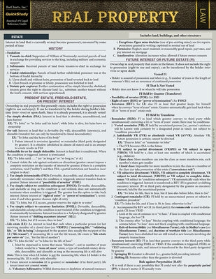 Real Property: A Quickstudy Laminated Law Reference & Bar Exam Study Guide by Landeau, Karyl