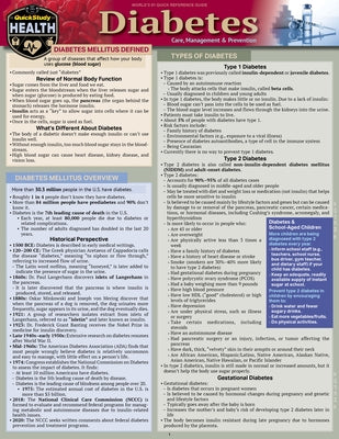 Diabetes - Care, Management & Prevention: A Quickstudy Laminated Reference Guide by McCaffrey, Jodi