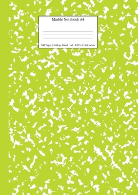 Marble Notebook A4: Green Marble College Ruled Journal by Young Dreamers Press