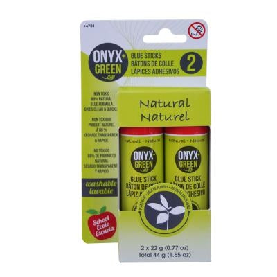 2pk Glue Sticks, .77oz/22gr Ea, Plant-Based by Onyx + Green