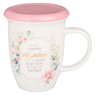 Christian Art Gifts Ceramic Mug with Lid for Women I Know the Plans - Jeremiah 29:11 Inspirational Bible Verse, 13 Oz. by Christian Art Gifts