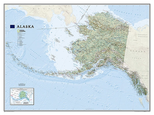 National Geographic Alaska Wall Map - Laminated (40.5 X 30.25 In) by National Geographic Maps