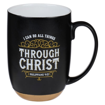 Christian Art Gifts Ceramic Coffee and Tea Mug for Men: I Can Do All Things Through Christ - Philippians 4:13 Inspirational Bible Verse, Black, 15 Fl. by Christian Art Gifts