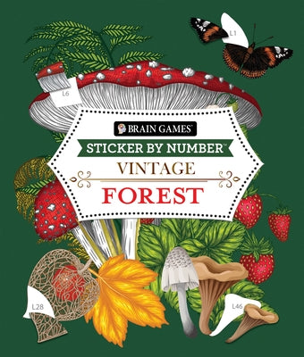 Brain Games - Sticker by Number - Vintage: Forest (28 Images to Sticker) by Publications International Ltd
