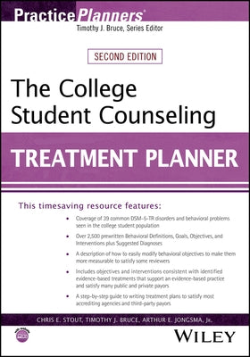 The College Student Counseling Treatment Planner by Stout, Chris E.