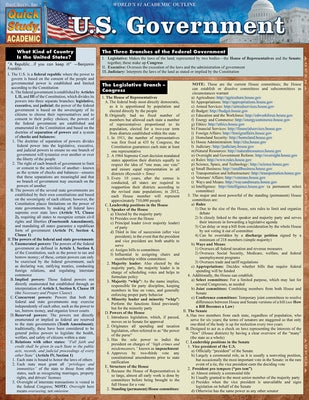 U.S. Government: A Quickstudy Laminated Reference Guide by Courser, Zacharay