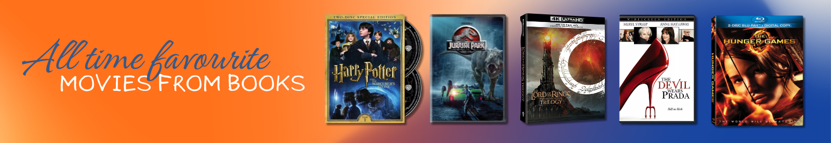 Popular movies adapted from bestselling books and novels