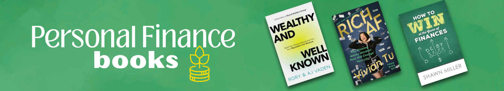 Collection of books on personal finance 
