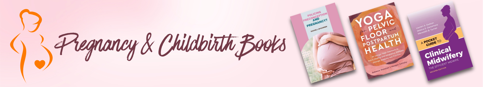 Collection of pregnancy and childbirth books.