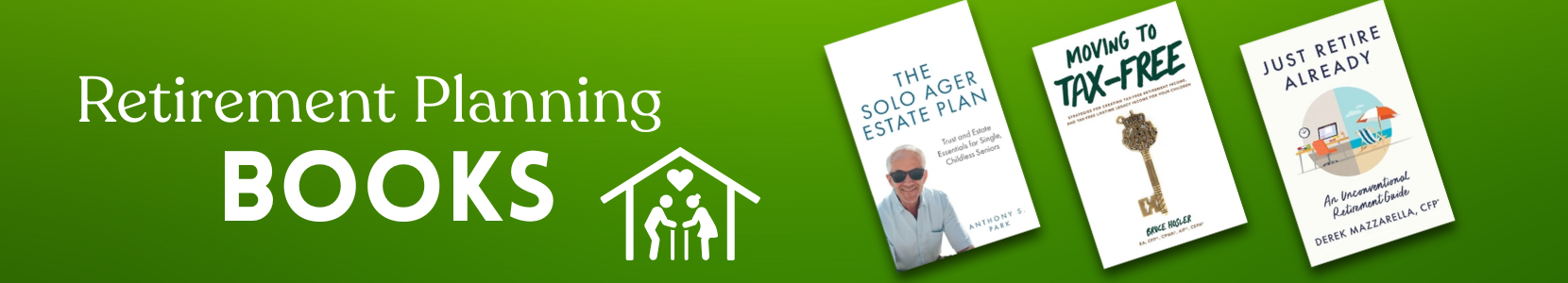 Collection of books about retirement planning and aging