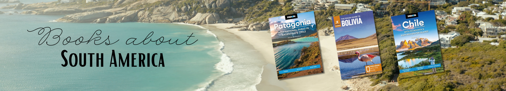 Books highlighting South America's people, nature, and nature