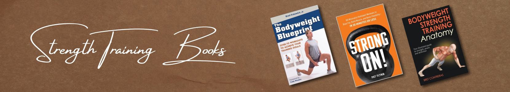 A collection of books about resistance training and weightlifting techniques