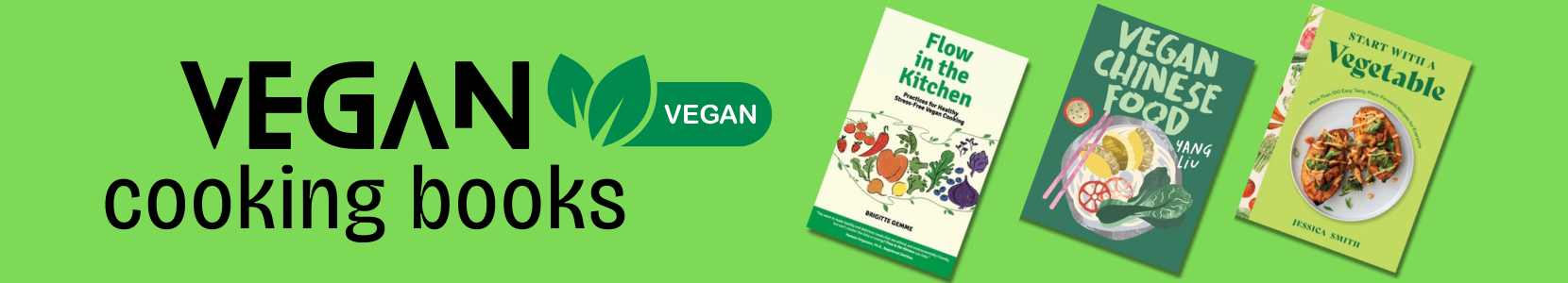 Selection of plant-based cookbooks featuring vibrant cover designs