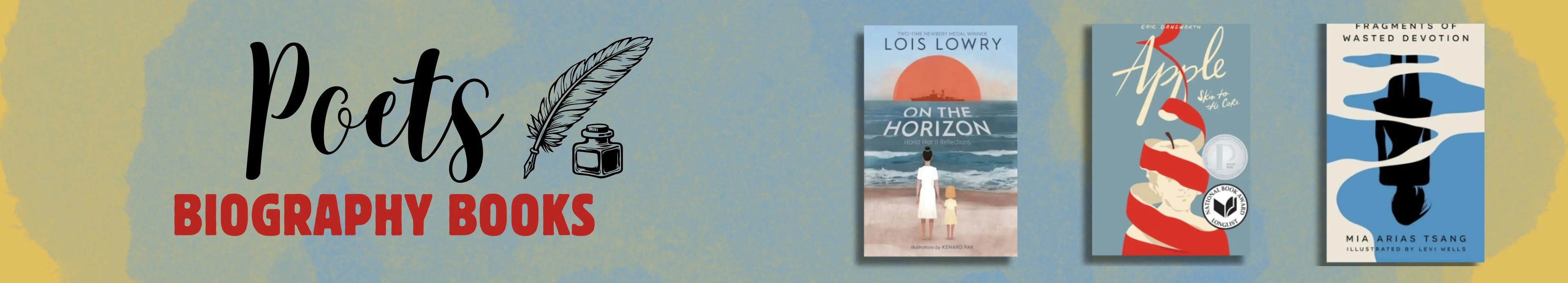 Collection of books about the lives of famous writers and poets