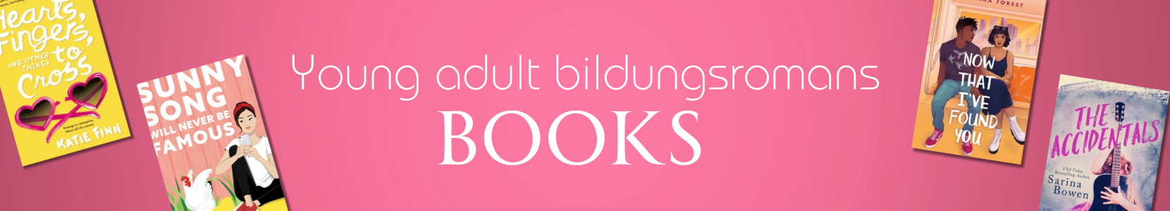 Covers of young adult bildungsroman novels about personal growth and identity