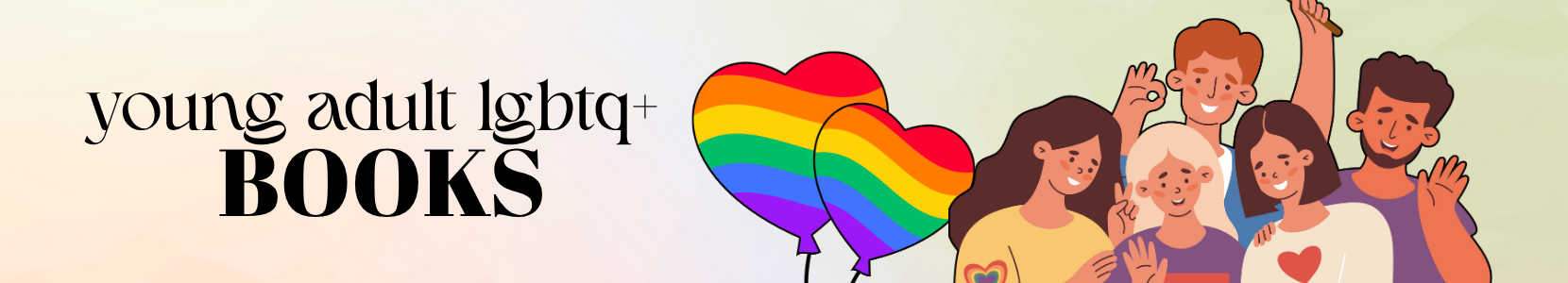 Collection of young adult LGBTQ+ books